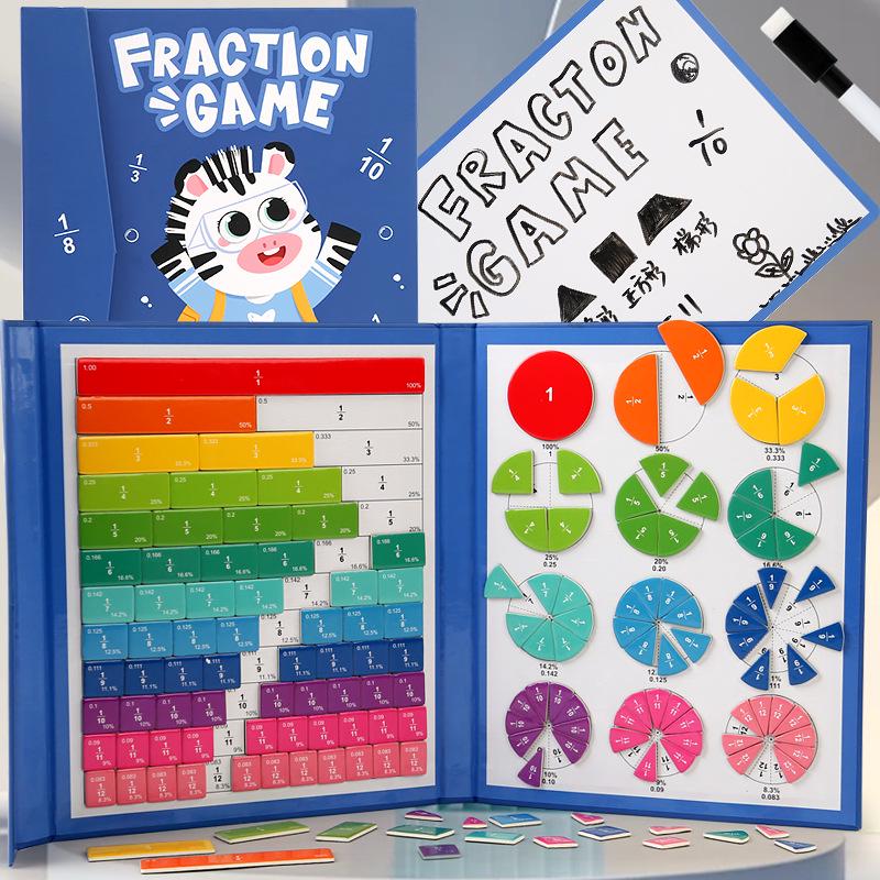 Magnetic Fraction Discs Set for Third Grade - Teach Numerator, Denominator, Addition & Subtraction in Elementary Math