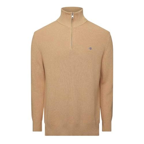 Gant Mens Cotton Merino Quarter Zip Jumper