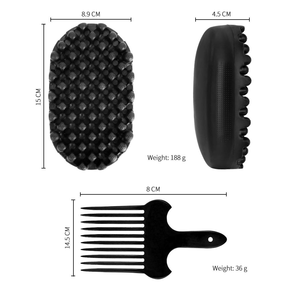 Набор из 2 предметов: большая расческа с текстурированной вилкой, расческа с большими зубьями, расческа-нож, горячая черная специальная резиновая щетка для завивки, популярная мужская расческа для жирных волос