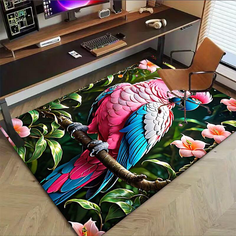 1PC parrot, jungle Extra Large Non Slip Floor carpet, Office, family, Studio Large Area Rug Indoor Rugs, Bold Statement Piece