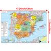 French Map-Spain Administrative Map-Frameless Educational Wall Art Decor,Gift for Language Learners&Geography Enthusiasts