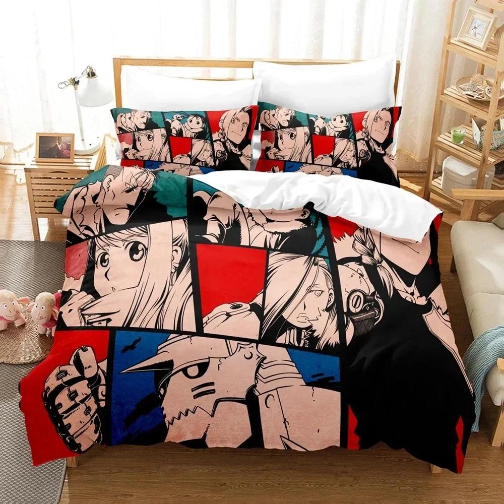 Anime Fullmetal Alchemist Bedding Set Duvet Cover Bedroom Comforter Single Twin King Size Quilt Cover Home Textile