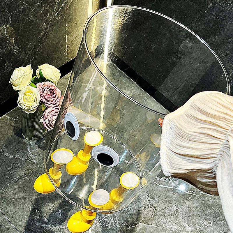 Милый прозрачный мусорный бак для дома и офиса