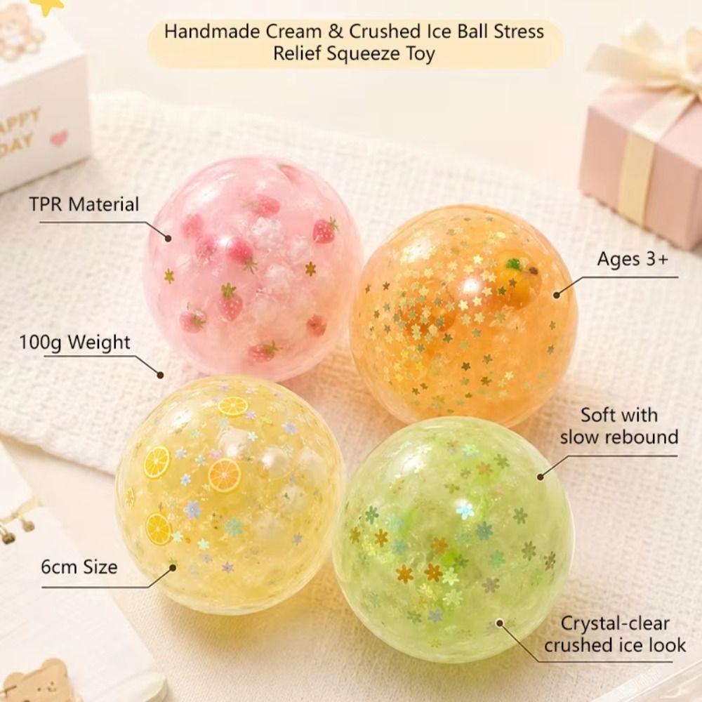 Crunch Sound Fidget Squishy Toy Round TPR Fidget Toy Ball Quick-rebound Squeeze Toy Children Gifts