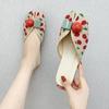 Шлепанцы Kawaii Shoes Round Toe Cute Women Slippers and Lady Sandals Mules Summer 2024 Flat Outside Comfortable Elegan Y 39 W