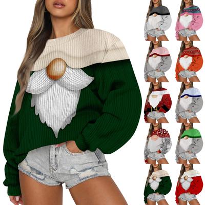 Женский модный повседневный шерстяной трикотажный пуловер с длинным рукавом и круглым вырезом