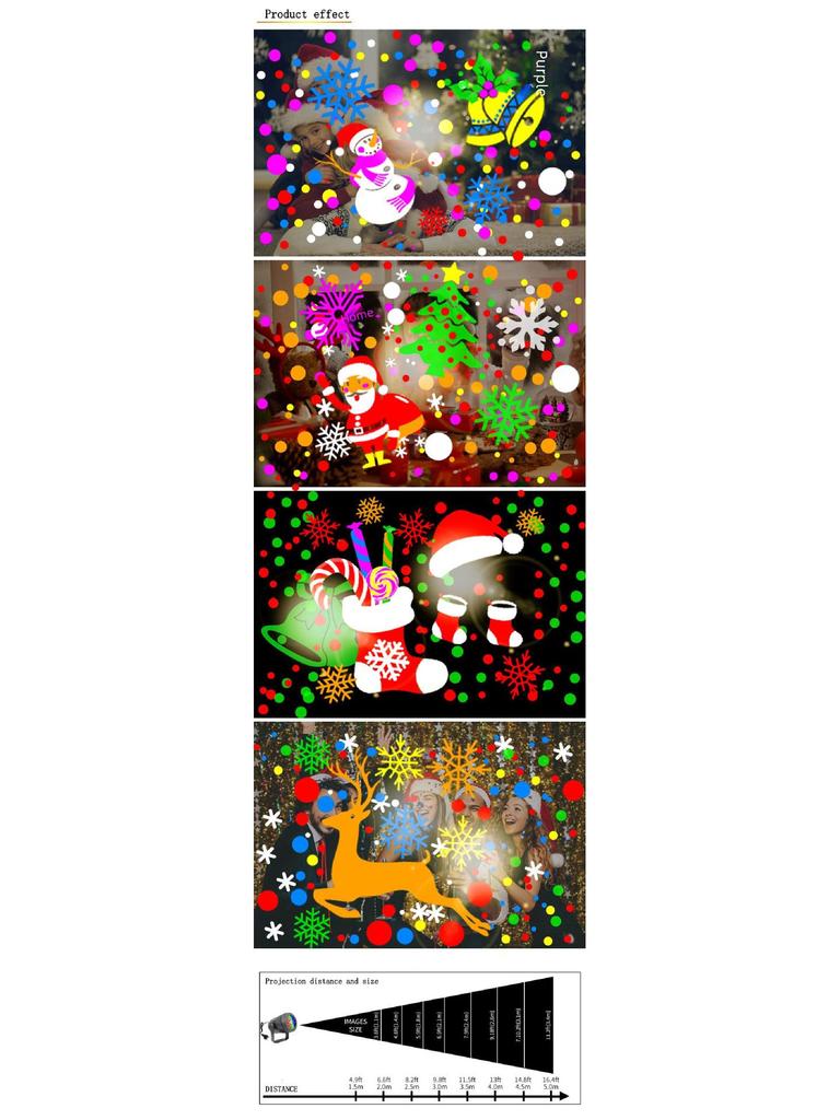 Cross-Border Blizzard 16-Print Christmas & Halloween проекционная лампа - USB 5V Snowflake Праздничный ночник