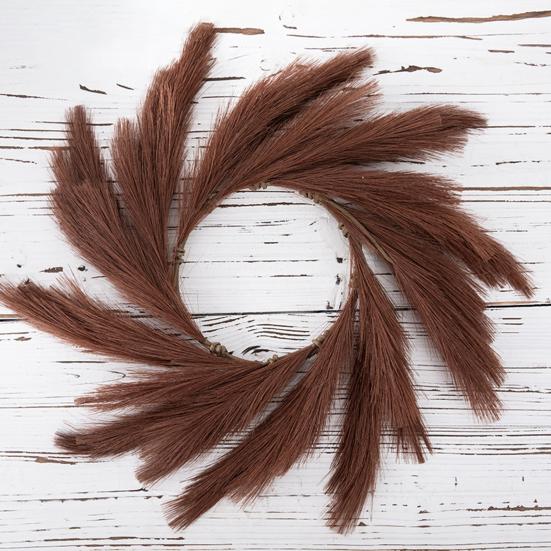 Simulation Wreath Beautiful Realistic Looking Easy Maintenance Simulation Wreath Simulation Pampas Grass Wreath Hanging Ornament