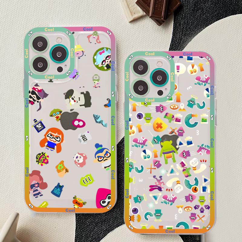 Чехол для телефона Splatoons для iPhone 14 13 12 11 Pro Max Mini X Xs XR 6 7 8 Plus SE 2020 Прозрачный чехол