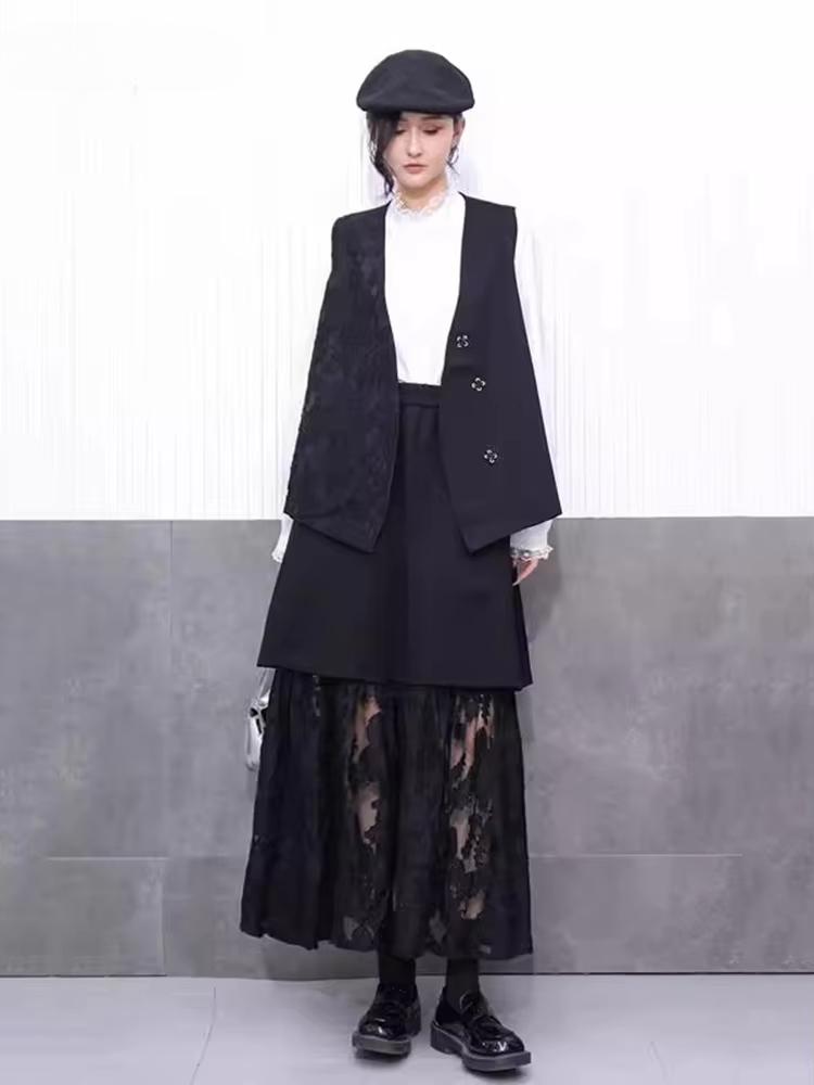 Xitao Комплект кружевного платья с карманами в стиле пэчворк GYX1519