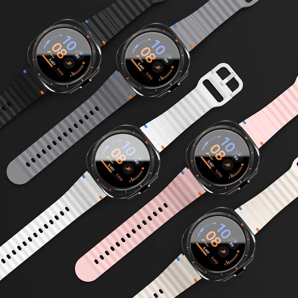 Ремешок+Переход на Ультра Чехол для Samsung Galaxy Watch 7 6 40 44мм Обновление до Galaxy Watch Ultra 47 Защитное стекло для экрана