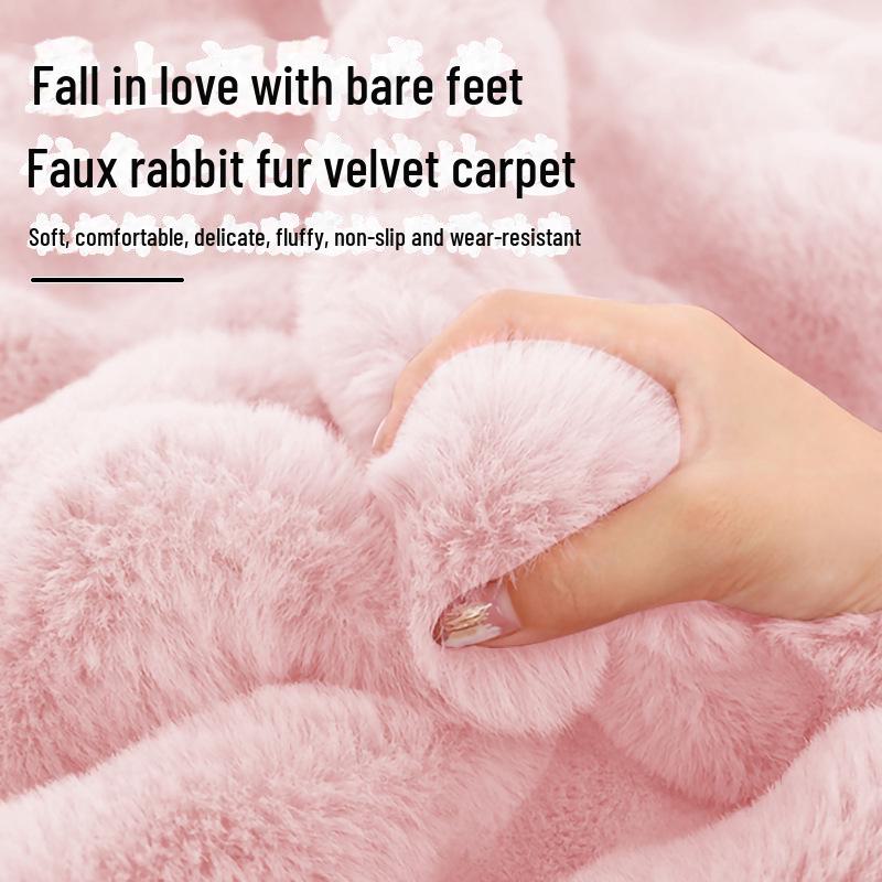 Ковер из искусственного меха кролика Bubble Velvet – толстый пух для гостиной, спальни и татами, идеально подходит для осени и зимы.