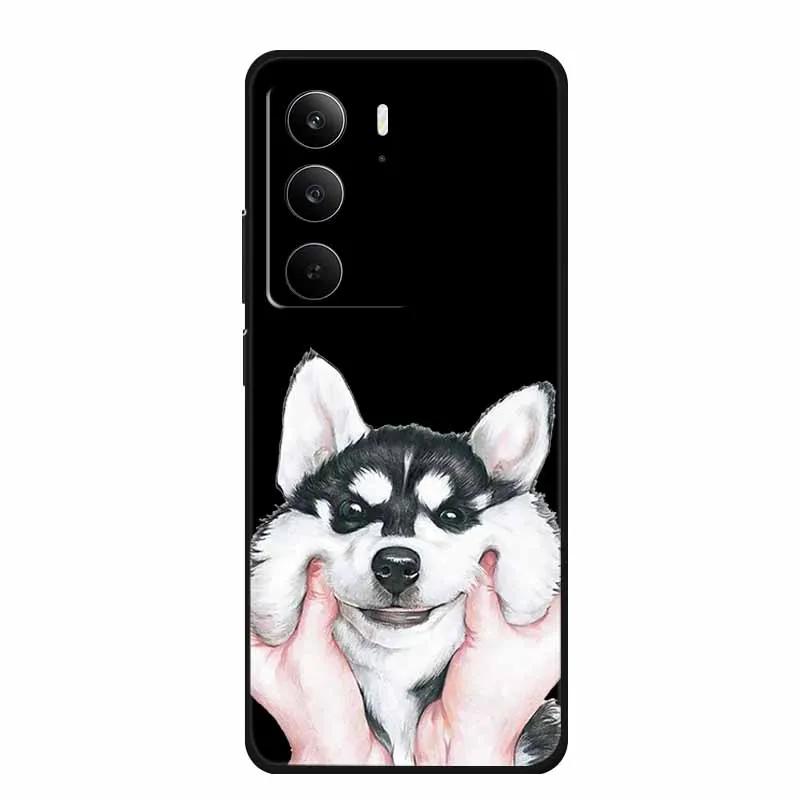 Для Realme Narzo 80 Lite 5G Чехол Narzo80 Lite Чехол Мультяшный Кот ТПУ Черный Силикон Мягкий Чехол для Телефона Для Realme Narzo 80Lite Funda