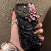 Темный Цветочный Арт Чехол для Телефона для Серии iPhone 17 16 15 14 13 12 11 Pro Max Plus Двухслойная Защита
