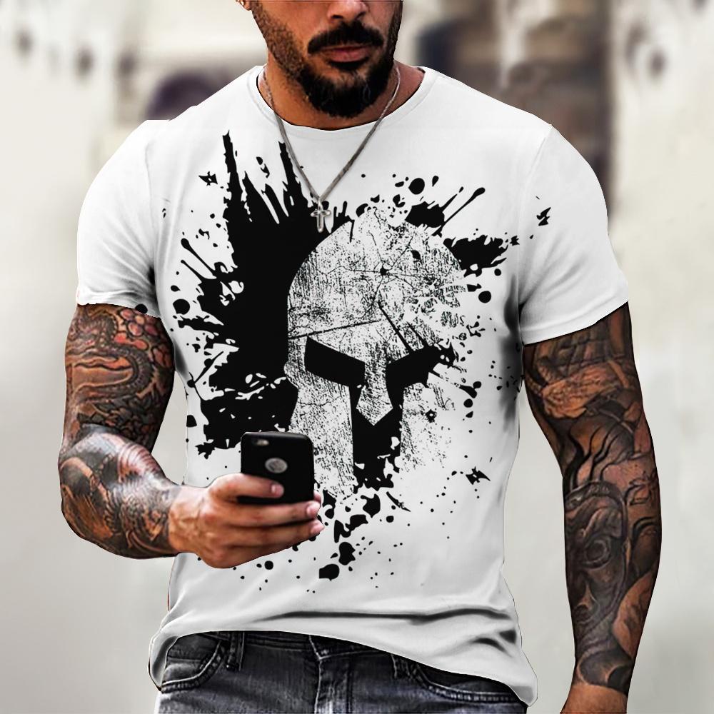 Летняя мужская футболка с коротким рукавом и круглым вырезом с 3D-принтом, модная, свободного кроя, уличная, с индивидуальным дизайном, трендовая, винтажная, большого размера, топ