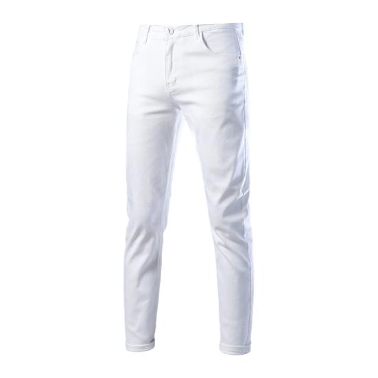 Мужские брюки Slim Fit сплошной цвет эластичные карманы мягкие дышащие молнии с застежкой-молнией средней талии прямой деловой стиль повседневные мужские длинные брюки