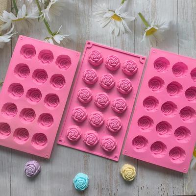 1 шт. Силиконовая форма Роза на 15 ячеек для Шоколада, Конфет, DIY Десертов, Пудинга, Украшения Торта, Инструмент для Изготовления Кубиков Льда