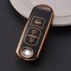 Gold-Rimmed Key Cover for 2-Button/3-Button Mazda Models CX-30, Atez, CX-4, CX-5, CX-8