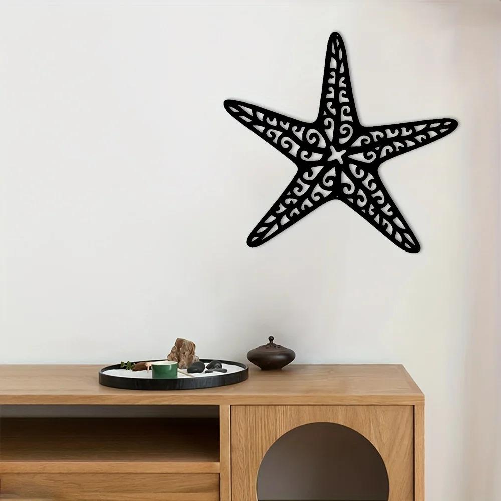 Coastal Starfish Ocean Beach Metal Wall Art – Elegant Interior Decoration, Stylish Home Wall Hangings for Coastal Home Decor