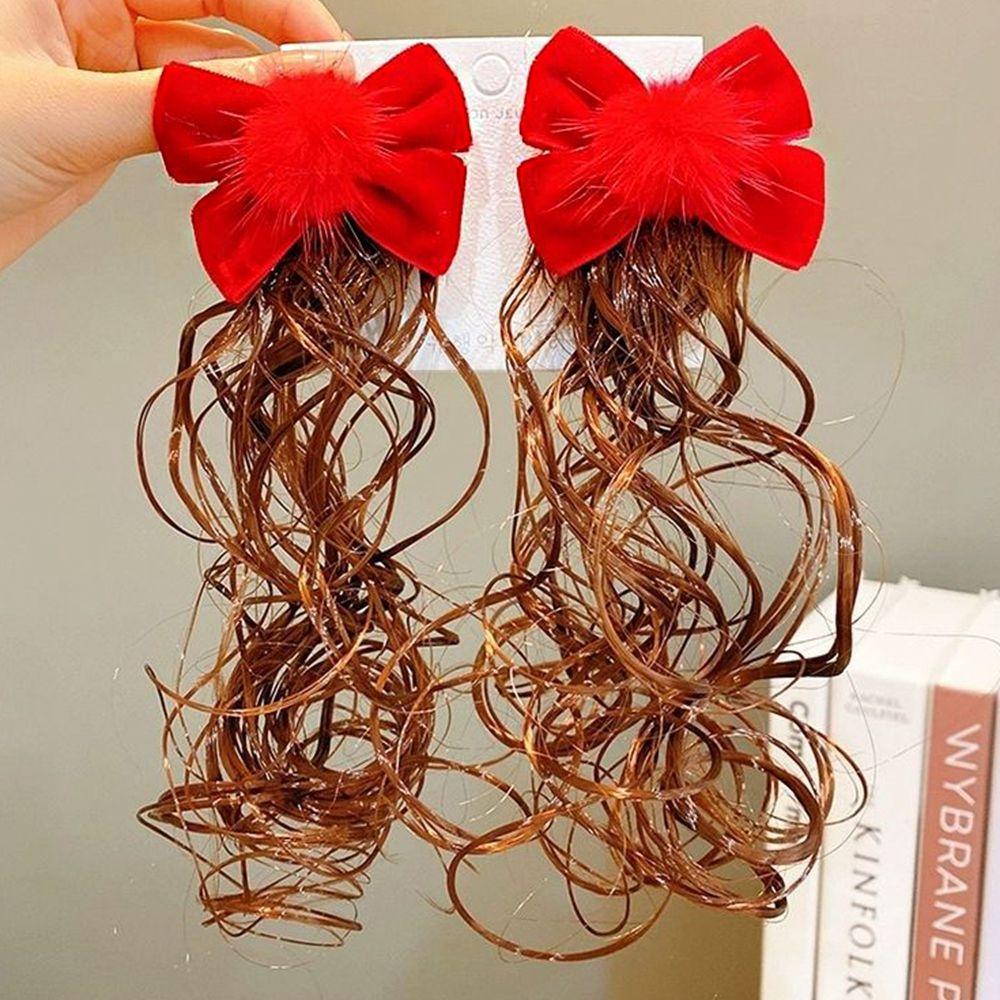 Chinese Style Hair Clip Bow Hairclip Baby Wig Hairpin New Year Headdress Child Hair Accessories