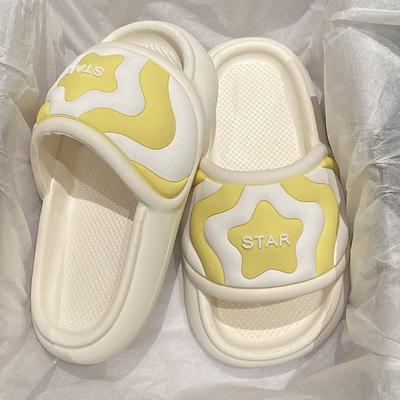 Туфли с каблуком Slides Home Kawaii Лето 2024 Домашние женские тапочки и сандалии Милые белые для спальни и ванной Мягкие IF 39