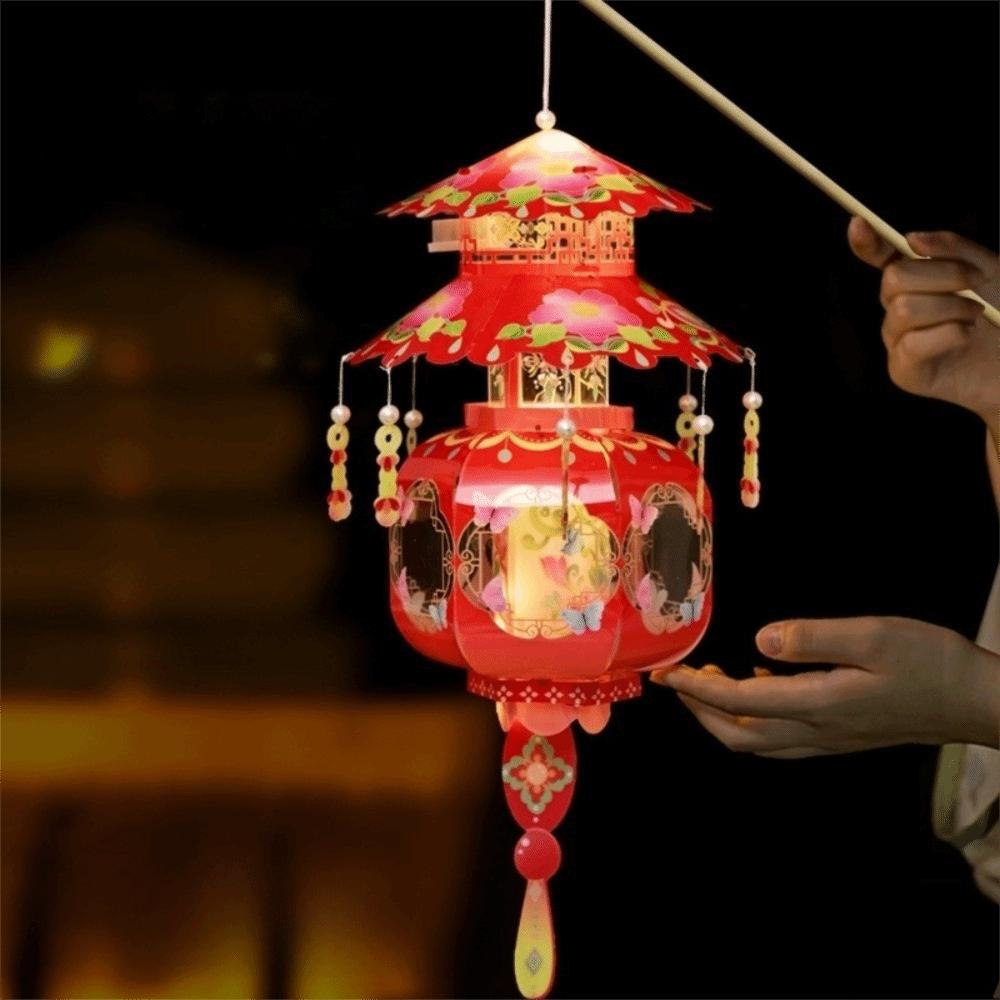 Lightweight Mid-Autumn Festival Lantern PVC Handheld Lantern Portable DIY Craft Material Kit Kids