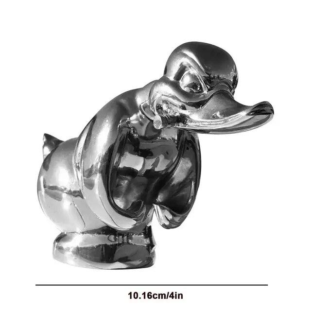 Resin Angry Duck Sculptur Car Dashboard Alloy Strong Duck Decor 3D Vehicle Ornaments Art Crafts Animal Car Hood Decoration