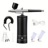 1 Set Airbrush Kit With Compressor, Auto Handheld Airbrush Gun, Rechargeable Portable Air Brushes For Painting, Tattoo, Nail Art, Model Coloring