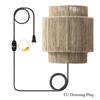 Hemp Rope Rattan Wall Lamp Antique Asia Hotel Indoor Living Room Bedroom and Office Vanity Modern E27 Woven Bedside Wall Light