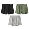 Men Boxer Underwear Open Design Button Placket Mid-rise Elastic Waistband Shorts Briefs Solid Color Loose Fit Underwear