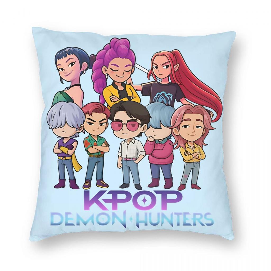 Huntrix Golden Zoey Rumi Mira KPop Охотники на демонов Наволочка Мягкая наволочка Декоративная наволочка Домашняя Квадратная 18''