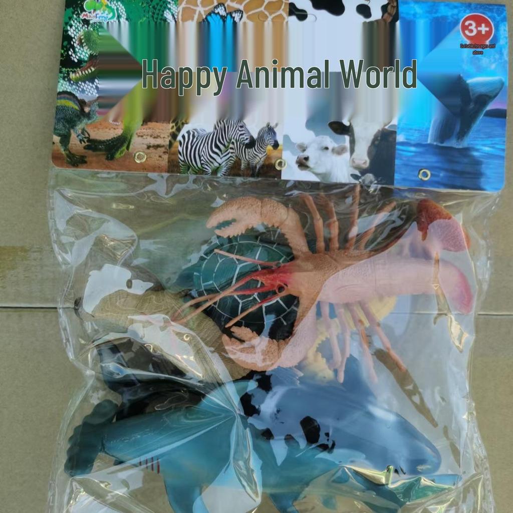 Детский игровой набор из мягкой резины «Морские животные»: Черепаха, Осьминог, Морской конёк, Акула