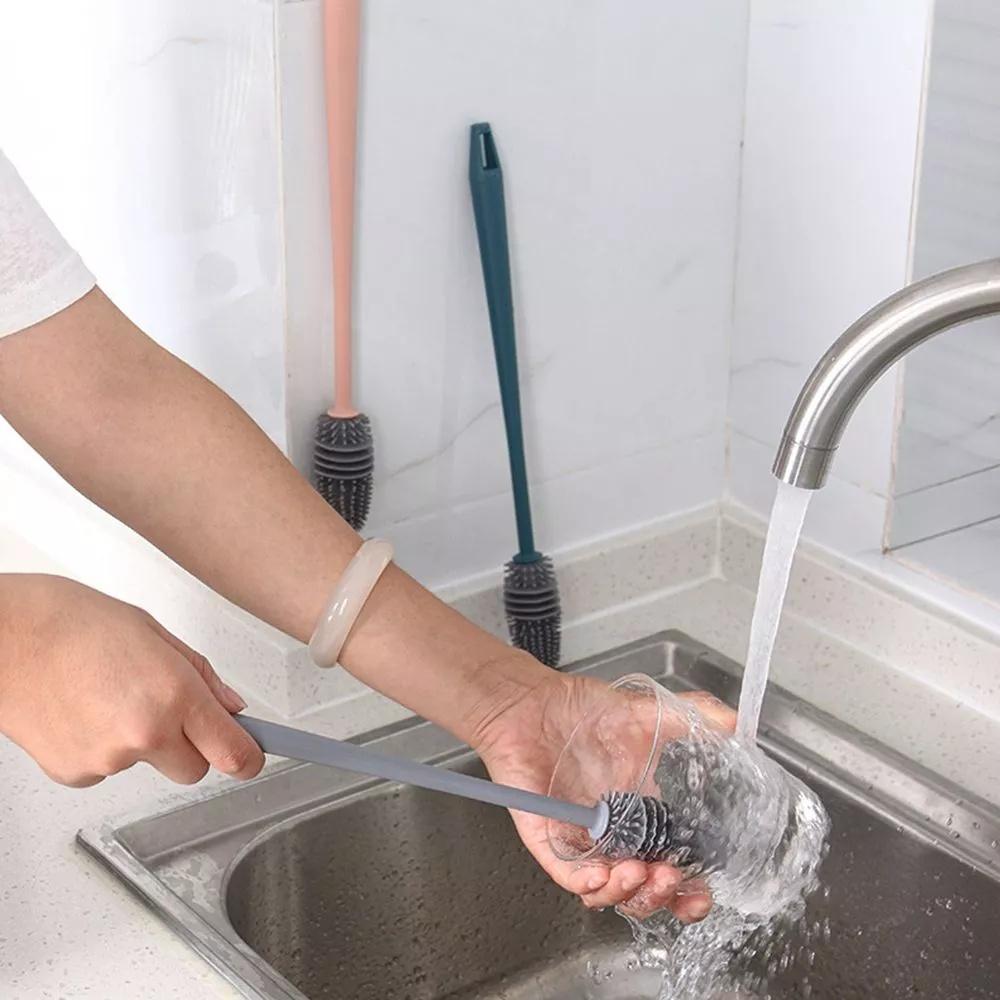 New Long Handle Baby Bottle Brush Glass Water Bottle Brush Non-toxic Kitchen Cleaning Tool Pack