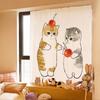 Ins Японский Стиль Милый Лечебный Кот Шторы На Липучках Кухня Раздел Спальня Ванная Комната Ткань Затенение Без Пробивки Милый
