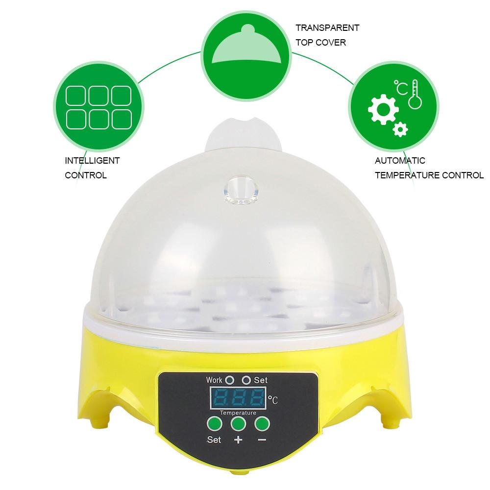 Mini Egg Incubator Brooder for Bird Chicken Duck Pigeon Poultry Incubator Adjustable Digital Temperature Automatic Egg Hatcher 16.5 * 17.5cm