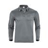 New Hot-selling Fashion Trend Men's Casual Loose Button Placket Solid Color Long Sleeve Mesh Fabric Polo Shirt with Collar