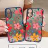 Жесткий чехол для телефона из ПК с рисунком в виде цветка для iPhone 16 15 14 13 12 Pro Max 11, противоударный, с мягкими краями, прозрачный, тонкий, матовый чехол