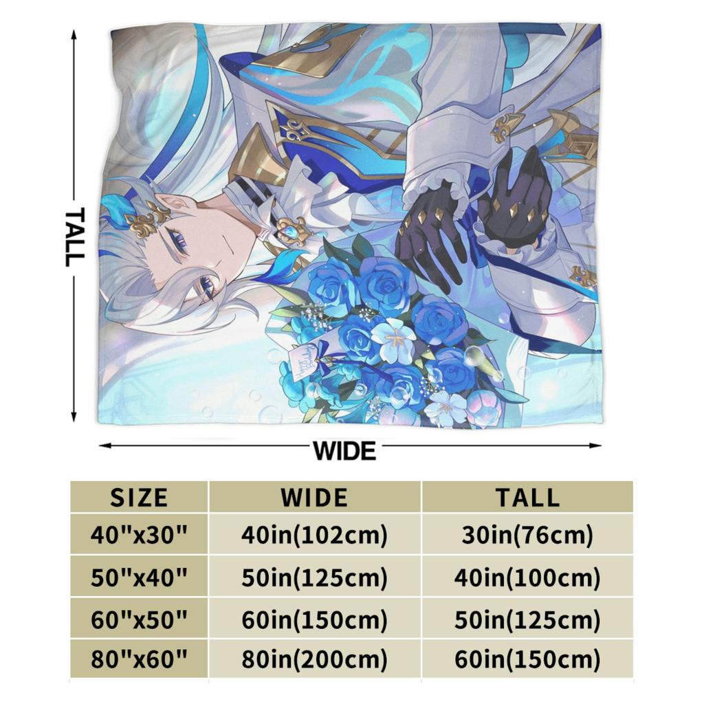 Genshin Impact Neuvillette Blankets Quality Soft Bedding Throws Spring Boy Girl Couch Chair Comfortable Bedspread