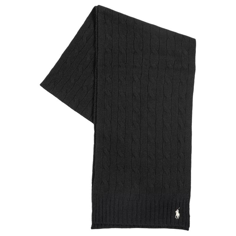 Polo Ralph Lauren Cable Knit Wool Wool Scarf Unisex Couple Style /Red black