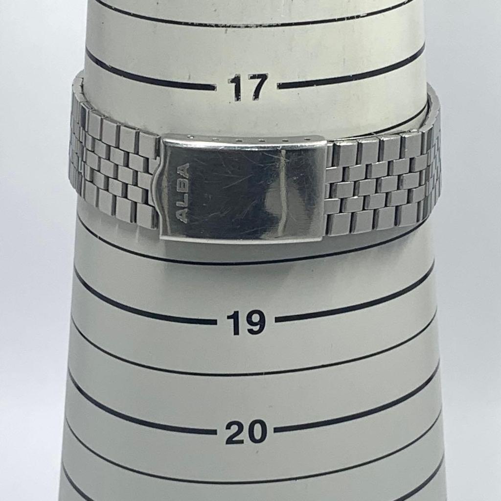 282 [Батарейка заменена и часы почищены] Рабочие мужские часы SEIKO Seiko ALBA Silver Day Date Calendar Quartz Популярные Редкие