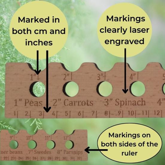 Деревянная линейка для растений Эффективная посадка Гладкие края без заусенцев Простая в использовании Измерение клумбы Портативная садовая линейка