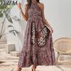 Женская мода лето весна леопардовый принт без рукавов свисающий вырез высокая талия повседневные платья