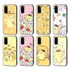HK27 Мультяшный черный чехол Pompom Purin для iPhone 16 15 Plus 14 13 Pro 8 SE XR XS Max P30 Nova 5T Y5P Y6 Y7 Y8P Y9 Realme C30 C33 C31 VIVO Y36 V27