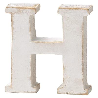PASEO Деревянная буква H для декора стены, WF-35WH-H, Белый, Прибл.. 11,5 x 3 x 12 см