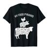 My Food Pyramid Funny Carnivore Cow Pig Chicken Graphic T Shirt Classic Summer Cotton Unisex T Shirt Camisa