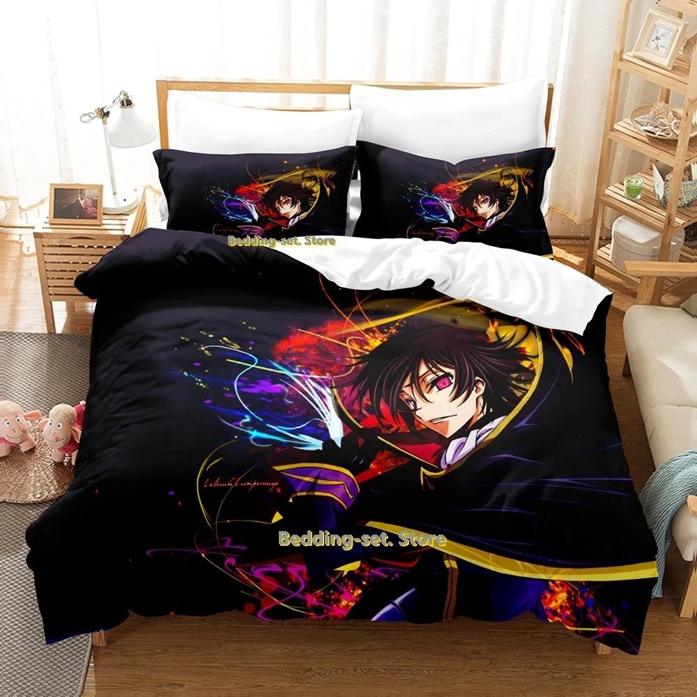 Комплект постельного белья Code Geass Single Twin Full Queen King Size Bed Set Adult Kids Bedroom Duvetcover Sets 3D Print Anime Bed Set