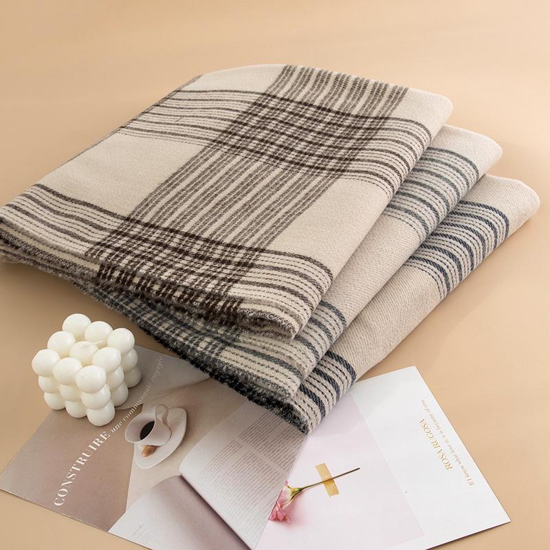 Elegant Temperament Scarf for Women Fashionable Commuter Imitation Cashmere Scarf Plaid Warm Shawl Neck Protector Cold Protection Scarf