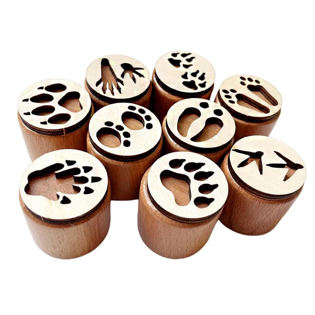 6 Pieces Wooden Stamps, Creative Handmade Crafts, Open Imagination Scrapbook Stamp Toy,