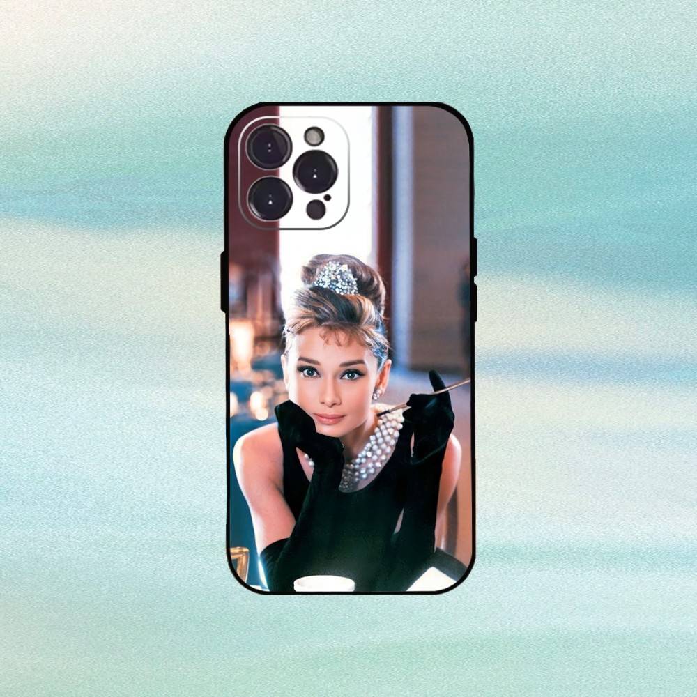 Чехол для телефона Audrey Hepburn 'Forever-A-Audrey' для iPhone 16 15 14 13 12 11 Pro Max Plus, 5G Мягкий черный чехол