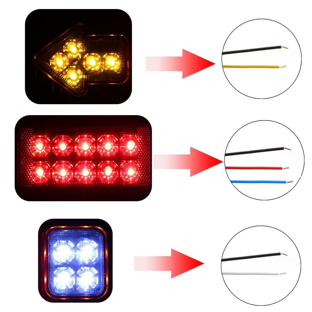 For Trailer Lorries Boat Truck Stop Lights Turn Signal Lamp Indicator Lamp 12V 24V Reversing Lights 19LED Tail Lights Car Light Assembly Waterproof
